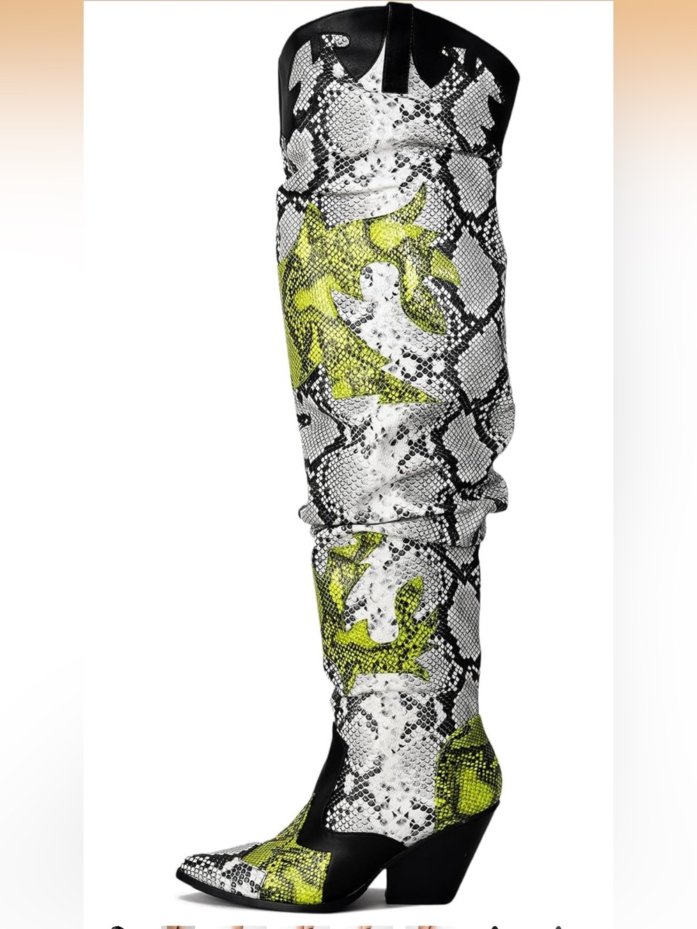 Cape Robbin Snake Print Reptile Leg Sleeve in Yellow and Black